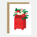 Santas Mail - Carte de Vœux - Feuille Dorée