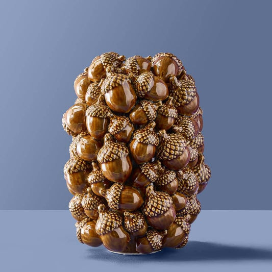 Acorn Vase, Brown Stoneware, 19 x 19 x 27 cm