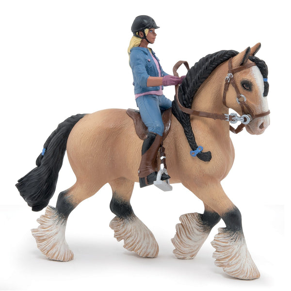 Figurine Tinker et sa jeune cavalière Papo - cheval
