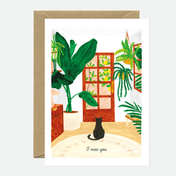 I Miss You Cat - Greeting Card