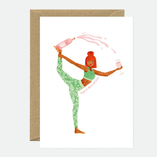 Rosé Yoga - Greeting card