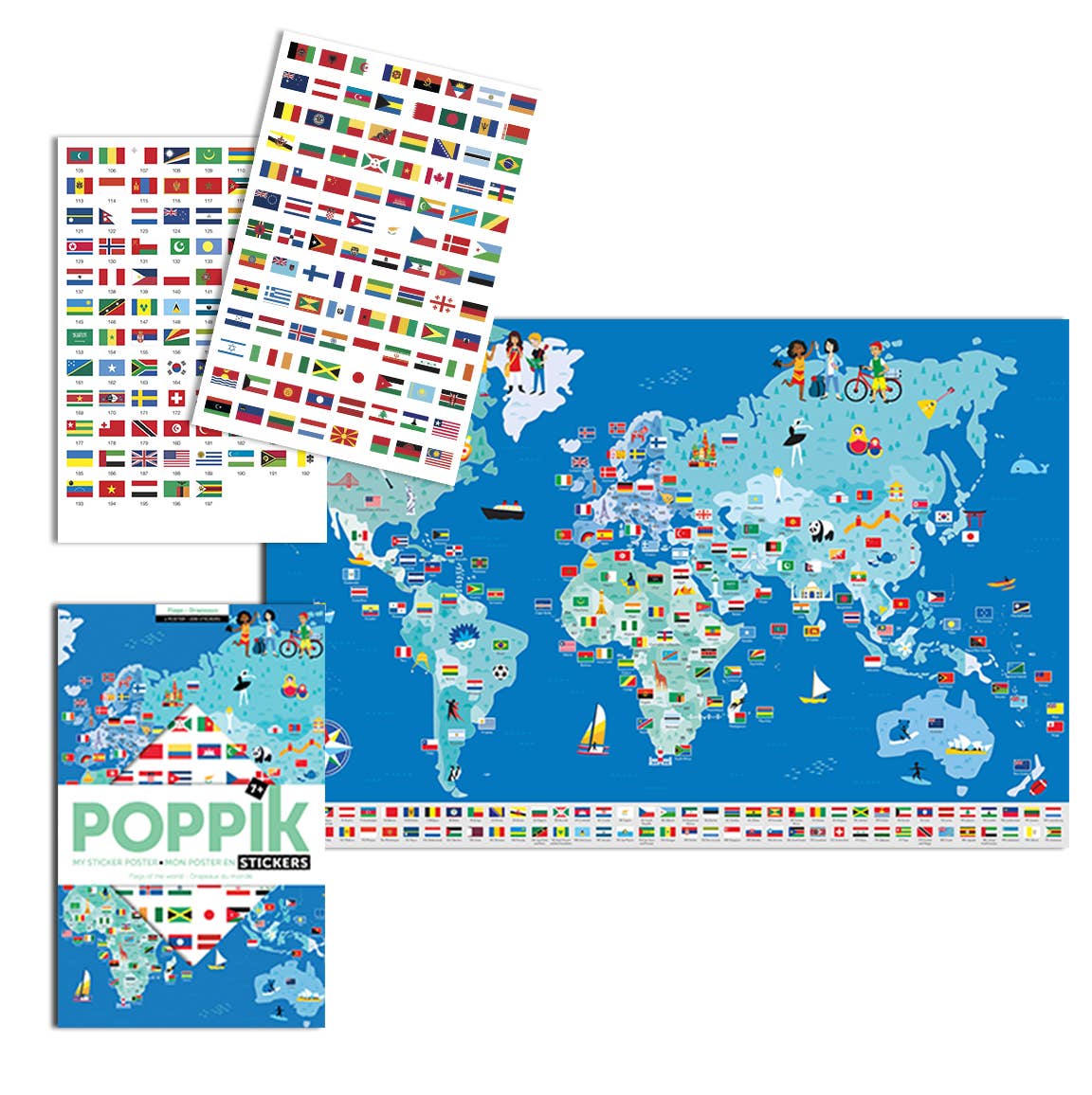 Flags - Sticker poster - Montessori-inspired Discovery
