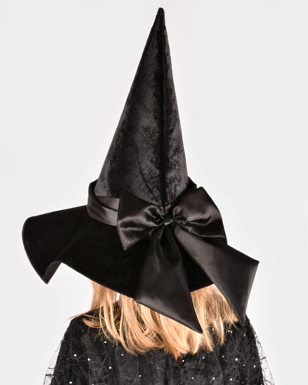 Witch hat with satin ribbon 44 cm