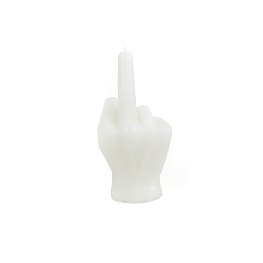 Bougie - Doigt d'honneur - Cire - Blanc - 310 grammes - 10x9x17 cm