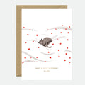 Cosy Cat - Carte de Voeux - Feuille Dorée