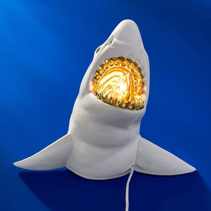 Hai Sharky Shark Wall Light, White/Gold