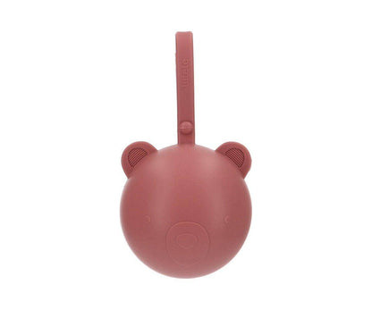 Porte-sucette en silicone Ours rose Dust