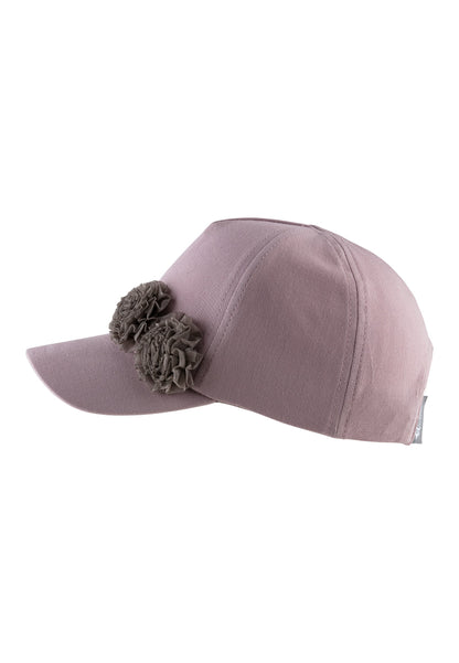 Casquette avec volant fleuri