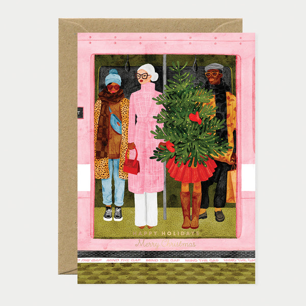 Christmas Metro - Greeting card - Gold Foil