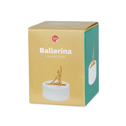 Jewelry box, ballerina, gold, porcelain
