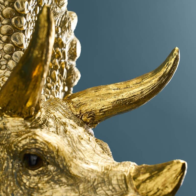 Triceratops Cera Gold wall light, resin, 31.5 x 28.5 cm