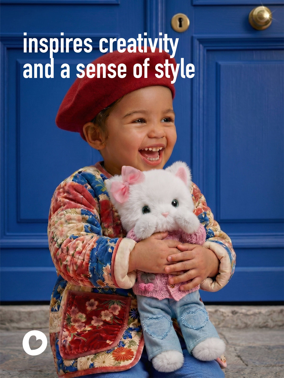 Peluche, Lucky Kitty, Lucky Sophie : Cerises en tricot 38 cm 3+