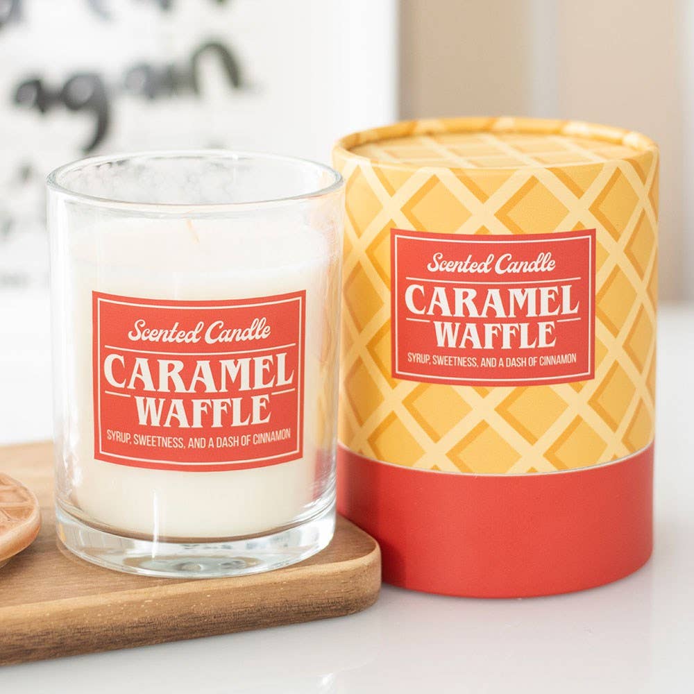 Caramel and waffle scented candle