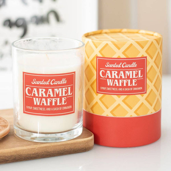 Caramel and waffle scented candle