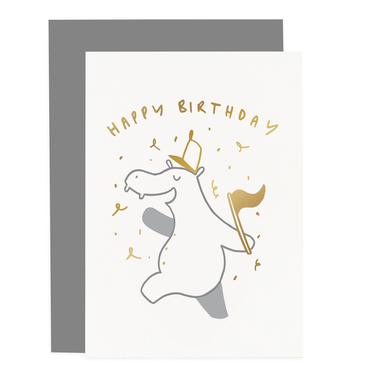 Hippopotamus "Happy Birthday" Greeting Card