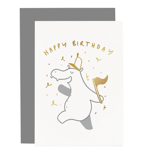 Hippopotamus "Happy Birthday" Greeting Card