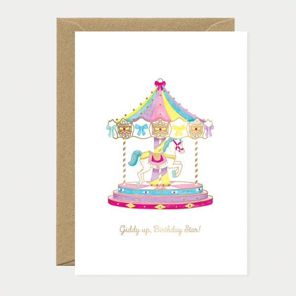 Giddy Up - Greeting Card - Gold Foil