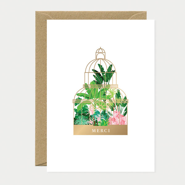 Merci green house - Greeting card - Gold Foil