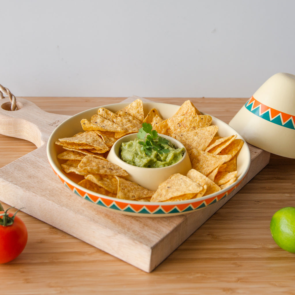 Le plateau de nachos et trempette mexicaine