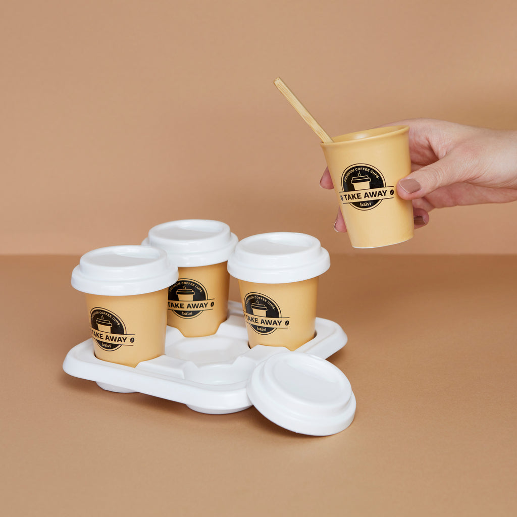 Jeu de tasses à café à emporter