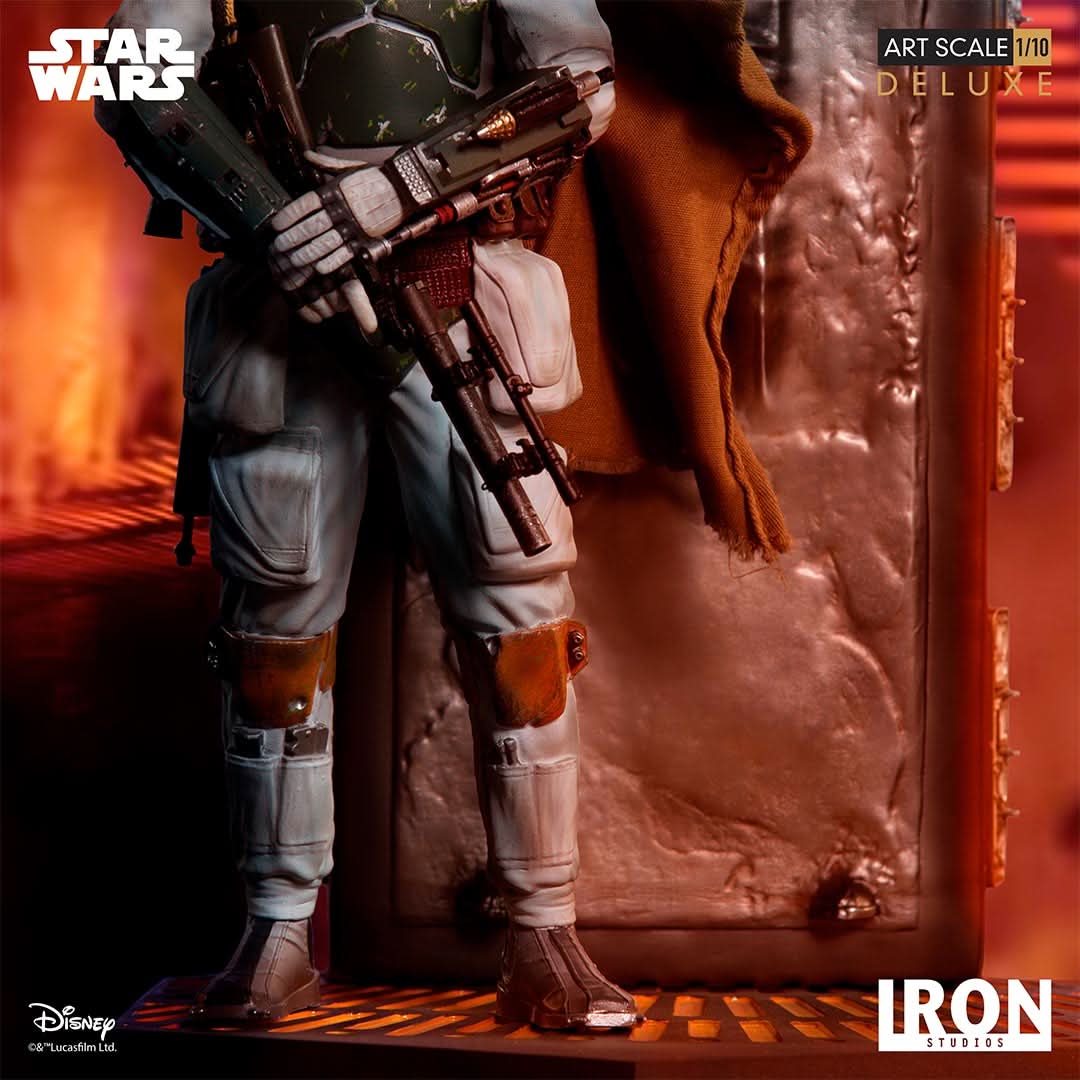Boba Fett & Han Solo in Carbonite Deluxe Statue - Star Wars - Art Scale 1/10 - Iron Studios