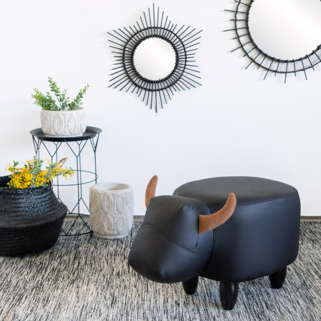 Tabouret La Vache – Similicuir & Bois