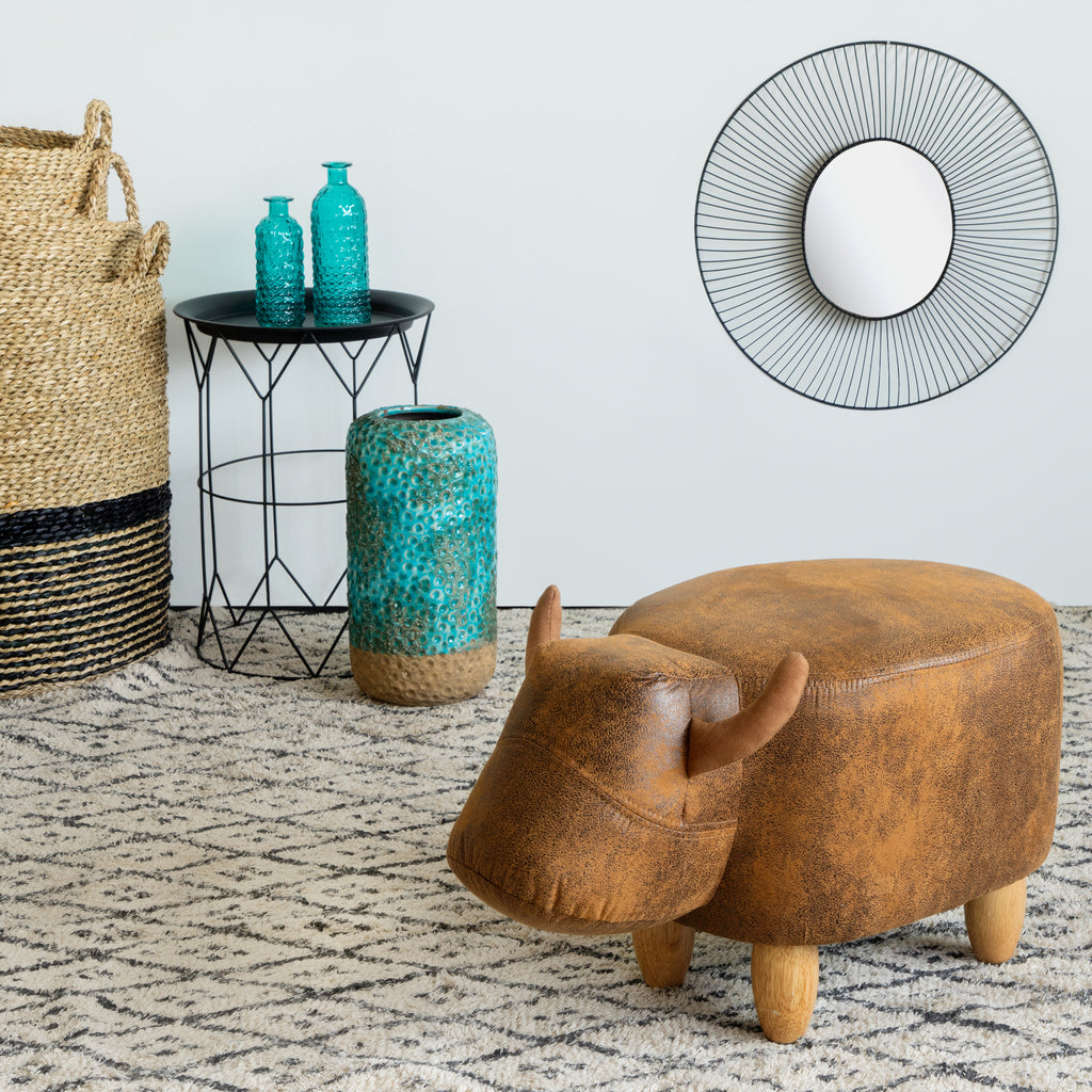 Tabouret La Vache – Similicuir & Bois