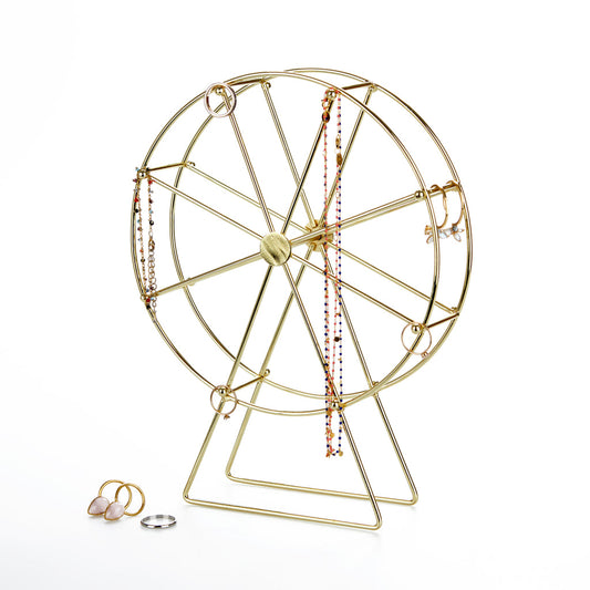 Support à bijoux roue dorée