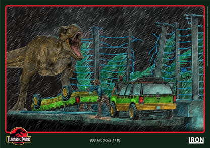 T-Rex Attack Statue - Jurassic Park (SET B) - Art Scale 1/10 - Iron Studios