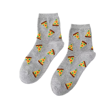 Gray Pizza Socks