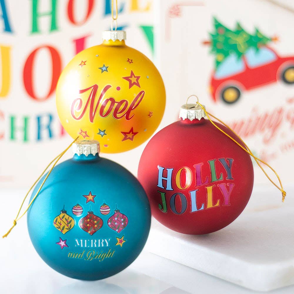 Palline di Natale nostalgiche, confezione da 3