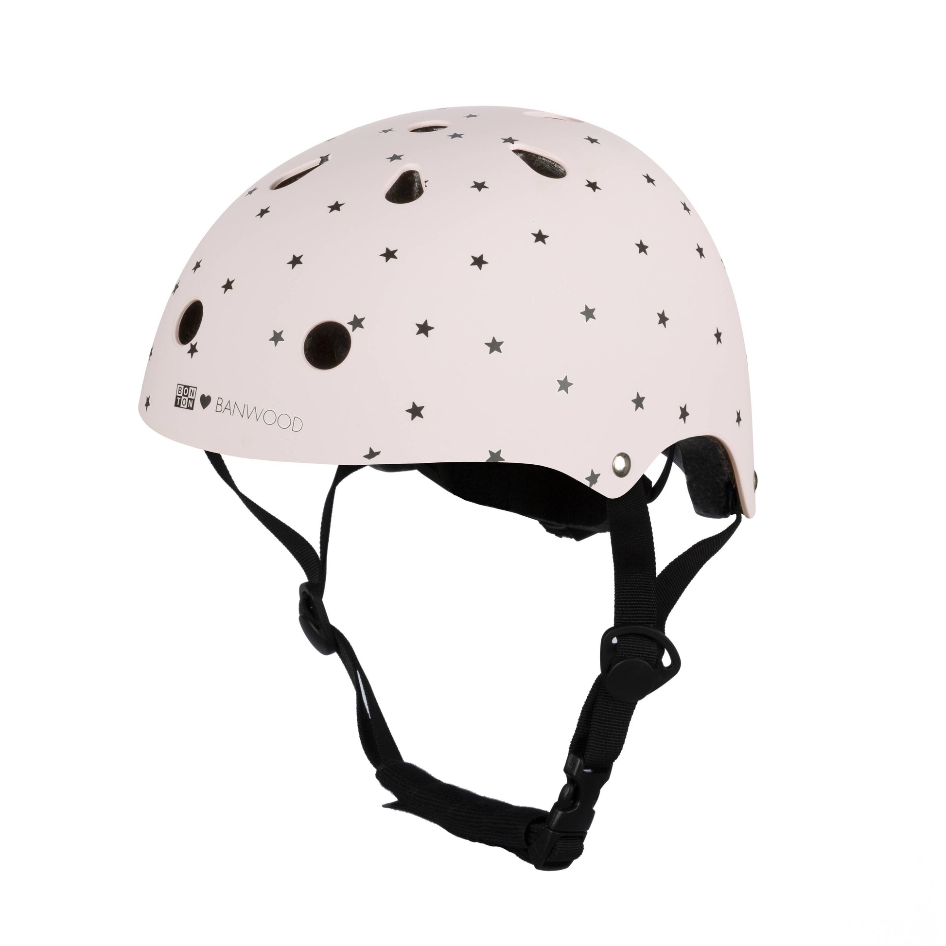 casque enfant rose mat etoiles banwood