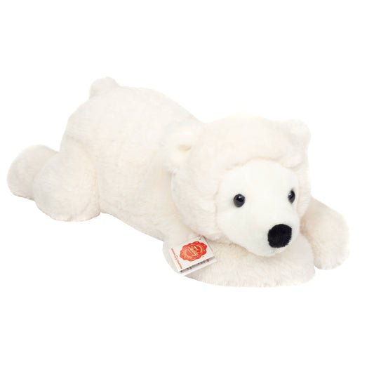 Polar bear plush lying down