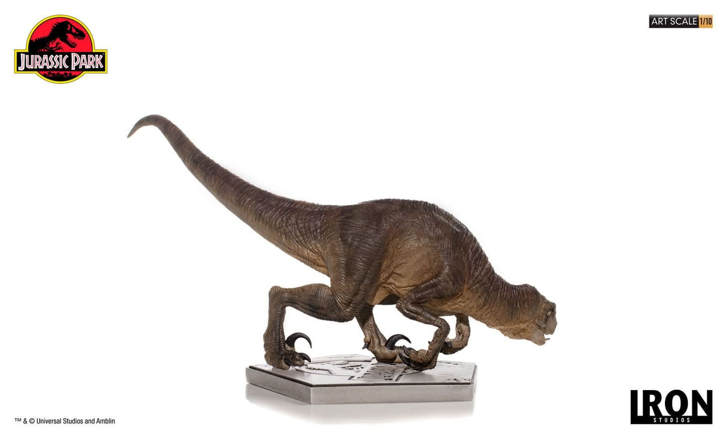 Crouching Velociraptor Statue - Jurassic Park - Art Scale 1/10 - Iron Studios