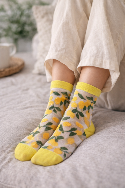 Lemon Transparent Socks