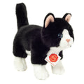 Stehende Schwarz-Weiße Plüschkatze – 20 cm