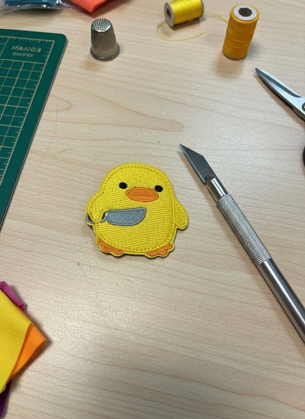 Duck patch with scratch knife