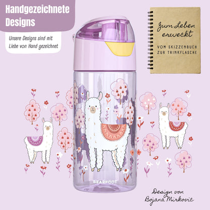 Trinkflasche Kinder, leichte Wasserflasche - Lama