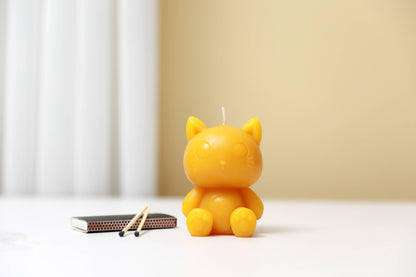 Yellow Cat Candle