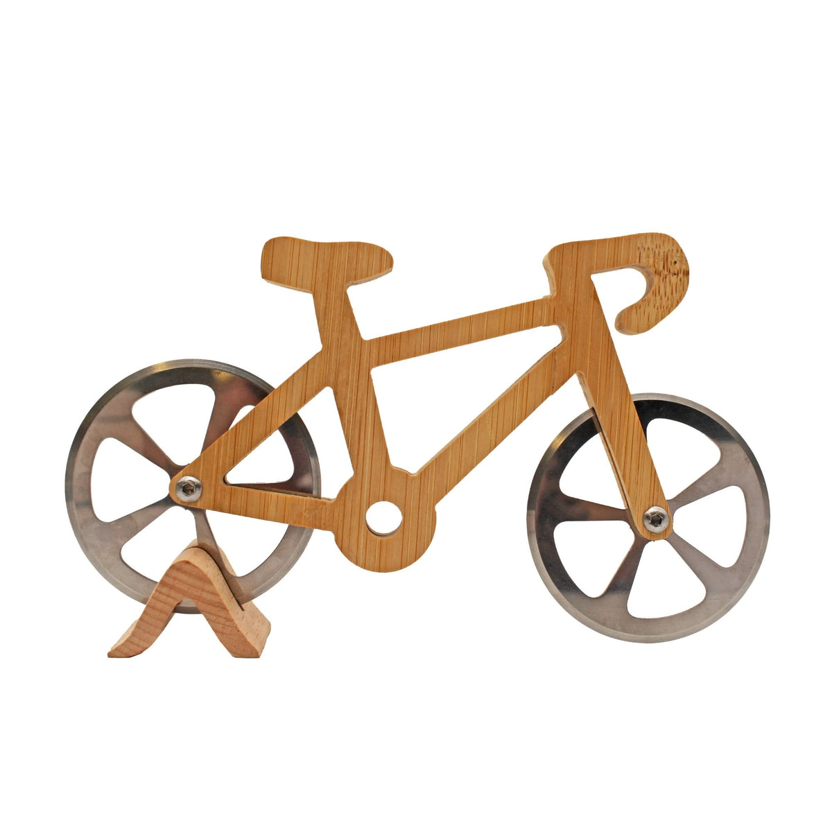 Wooden Bicycle Pizza Cutter