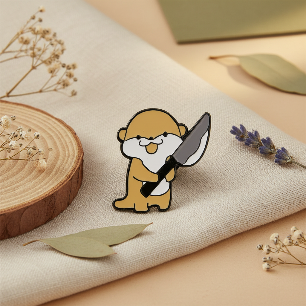 Otter with Knife Pin