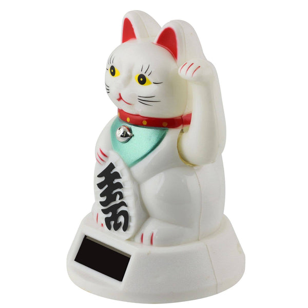Solar lucky white cat 12cm