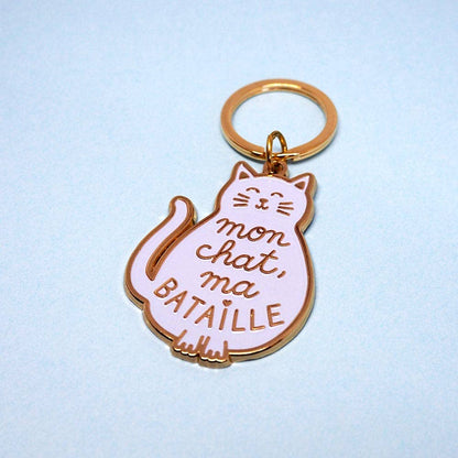 Porte-Clés "Mon Chat, Ma Bataille"
