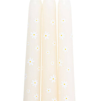Ensemble de 3 bougies effilées Carrot Patch White Daisy
