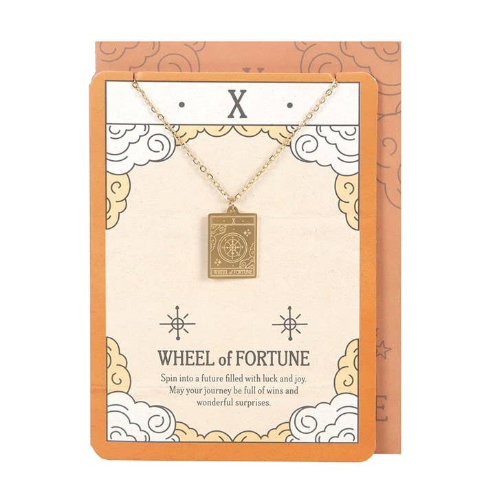 Collier Carte de Tarot Vintage La Roue de la Fortune