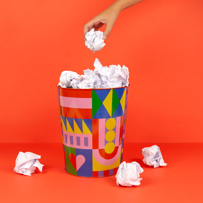 Los Pepes Hearts Wastebasket