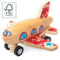 Avion en Bois à Friction – Modèle Assorti