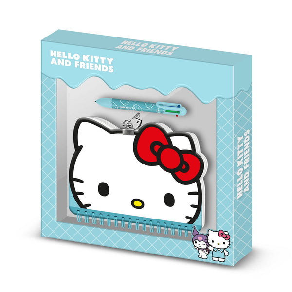Coffret Journal + Stylo 6 Couleurs Hello Kitty Visage