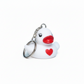 White Duck Keychain with Red Heart