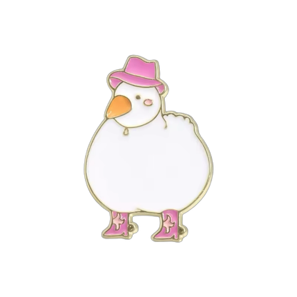 pins canard blanc cowgirl